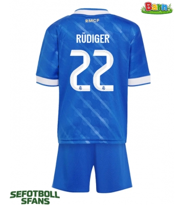 Real Madrid Antonio Rudiger #22 Tredjeställ Barn 2025-26 Kortärmad (+ Korta byxor)